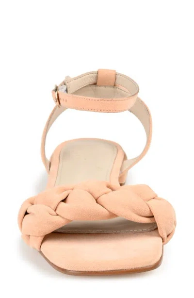 Journee Signature Sellma Braided Ankle Strap Sandal In Coral