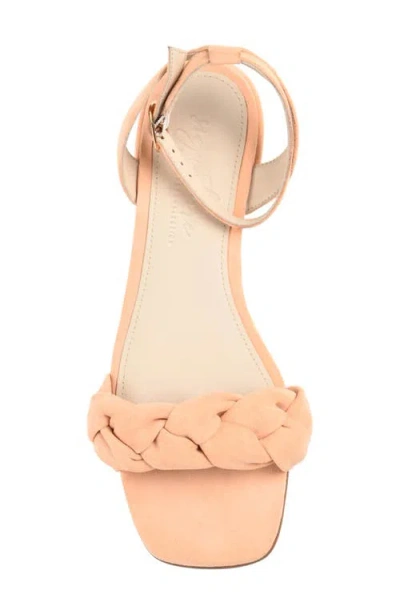 Journee Signature Sellma Braided Ankle Strap Sandal In Coral