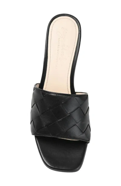 Journee Signature Women's Kellee Woven Block Heel Sandals In Black