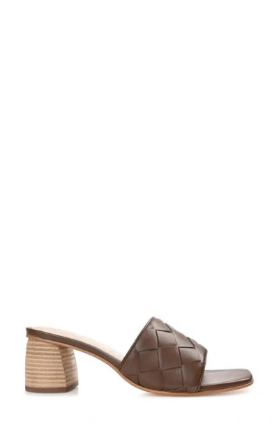 Journee Signature Women's Kellee Woven Block Heel Sandals In Brown