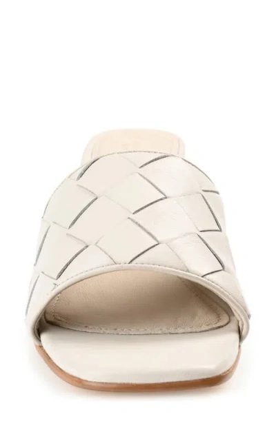 Journee Signature Women's Kellee Woven Block Heel Sandals In Bone