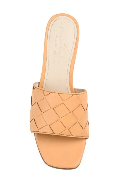 Journee Signature Women's Kellee Woven Block Heel Sandals In Tan