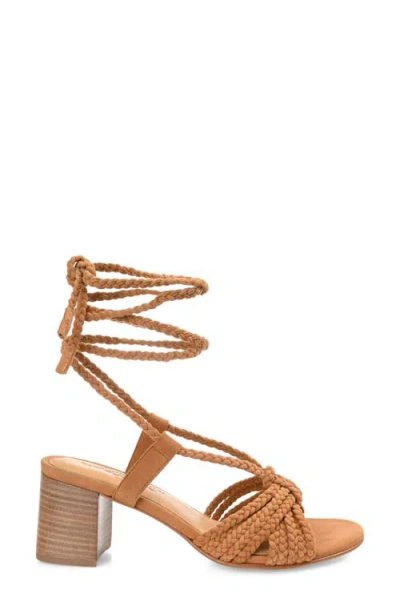 Journee Signature Women's Railee Braided Block Heel Sandals In Cognac
