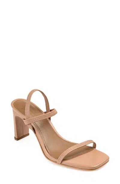 Journee Signature Women's Lenonn Block Heel Dress Sandals In Mocha