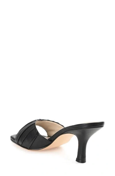 Journee Signature Women's Juliette Leather Open Toe Dress Sandals In Black