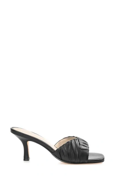 Journee Signature Women's Juliette Leather Open Toe Dress Sandals In Black