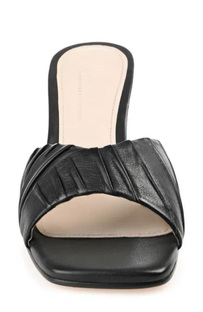 Journee Signature Women's Juliette Leather Open Toe Dress Sandals In Black