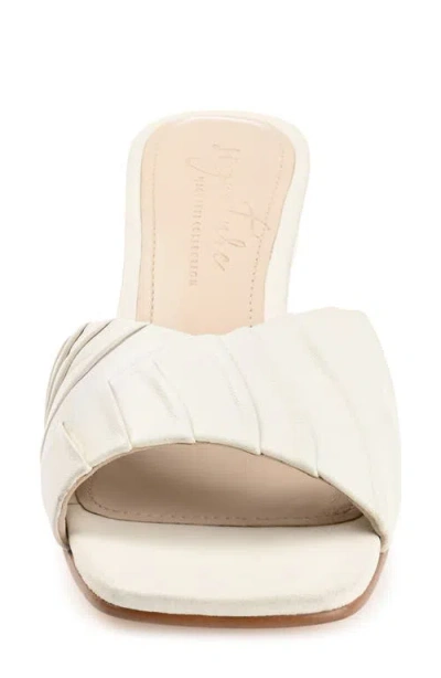 Journee Signature Women's Juliette Leather Open Toe Dress Sandals In Bone