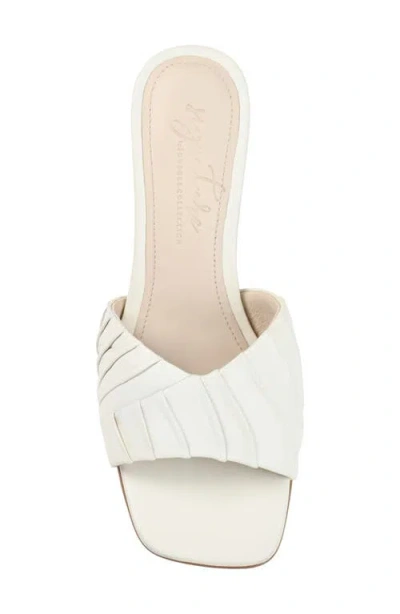 Journee Signature Women's Juliette Leather Open Toe Dress Sandals In Bone