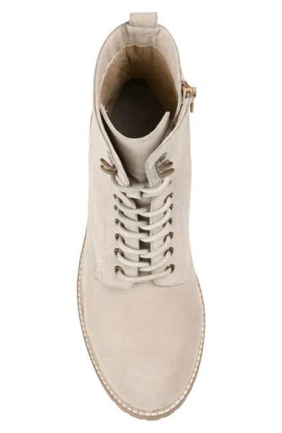 Journee Signature Women's Malle Lace Up Lug Sole Combat Booties In Sand