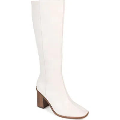 Journee Signature Tamori Leather Boot In Bone