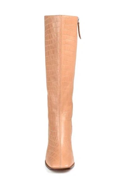 Journee Signature Women's Tamori Stacked Heel Knee High Boots In Tan