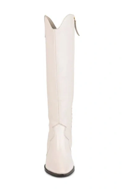 Journee Signature Womens Block Heel Manmade Knee-high Boots In Bone