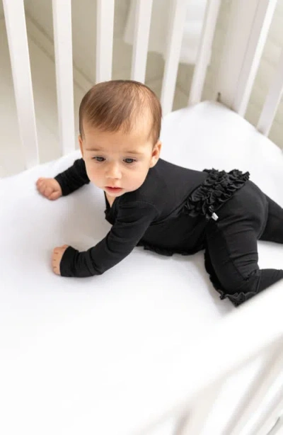 Laree + Co Allie Ruffle Convertible Footie In Black