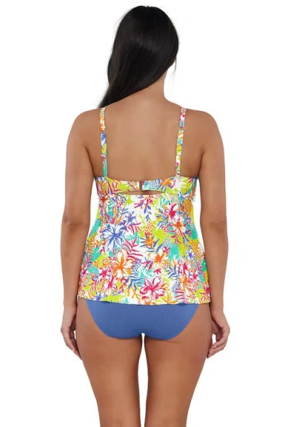Sunsets Escape Tori Tankini Swimsuit Top In Botanical Bliss Sandbar Rib