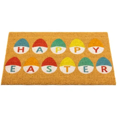 Northlight Natural Coir Happy Easter Egg Outdoor Rectangular Doormat In Multi