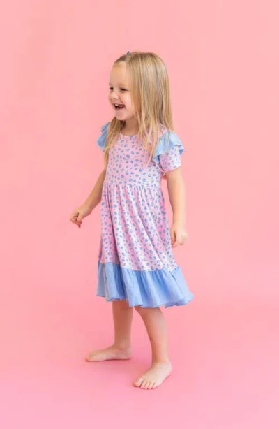 Laree + Co Lillian Ruffle Spin Dress In Leopard