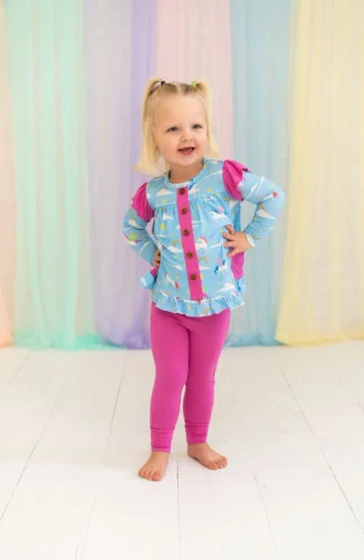 Laree + Co Sage Peplum & Legging Set In Blue