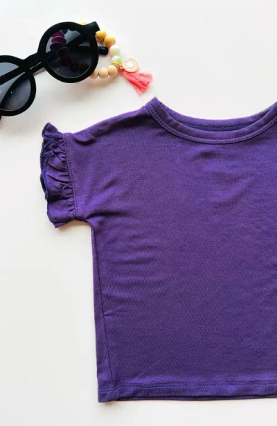 Laree + Co Elmerial Purple Ruffle Tee In Purple