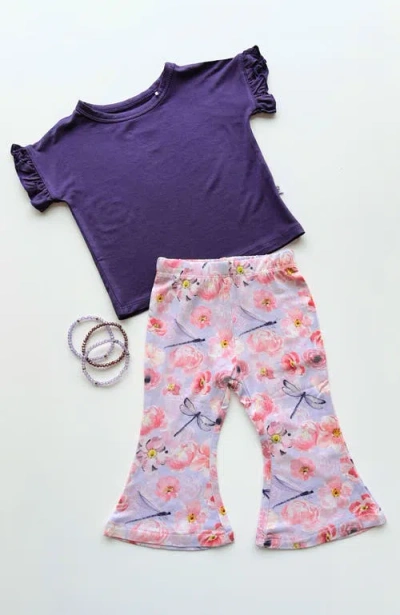 Laree + Co Elmerial Purple Ruffle Tee In Purple