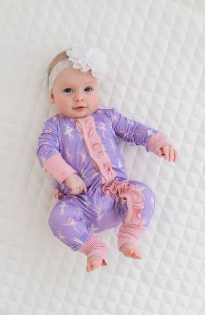 Laree + Co Lillian Ballerina Ruffle Convertible Footie In Ballerina