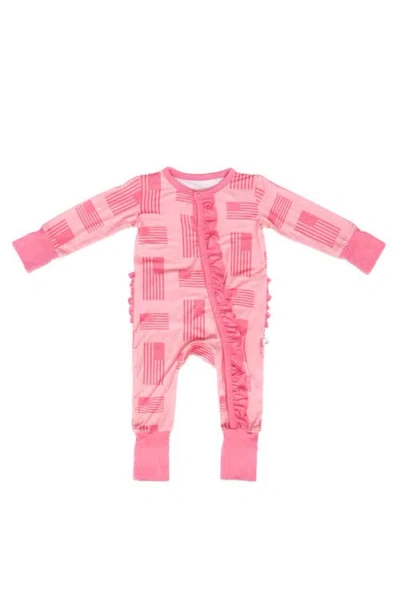 Laree + Co Kenzie Ruffle Convertible Footie In Pink