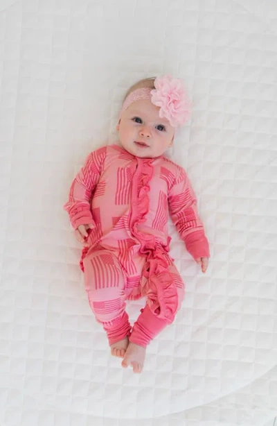 Laree + Co Kenzie Ruffle Convertible Footie In Pink