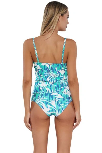 Sunsets Simone Tankini Swimsuit Top In Sea Breeze Sandbar Rib