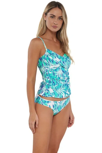 Sunsets Simone Tankini Swimsuit Top In Sea Breeze Sandbar Rib