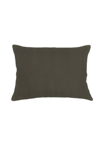 Anaya So Soft Linen Pillow With Down Insert In Hunter