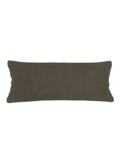 Anaya So Soft Linen Pillow With Down Insert In Hunter