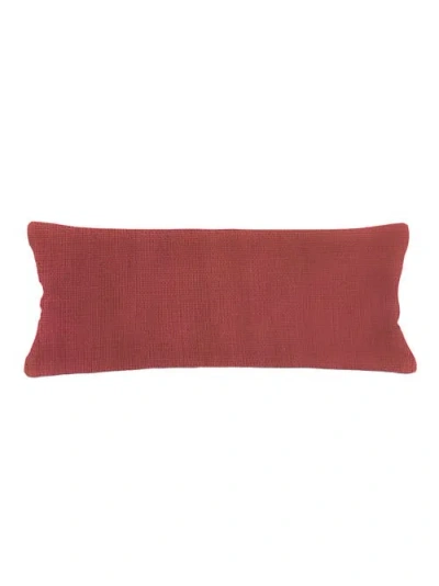 Anaya So Soft Linen Pillow With Down Insert In Rustic Red