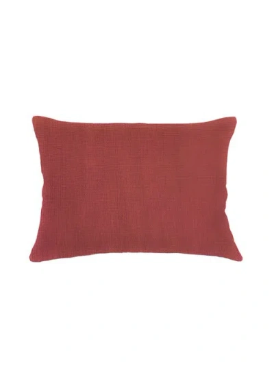 Anaya So Soft Linen Pillow With Down Insert In Rustic Red