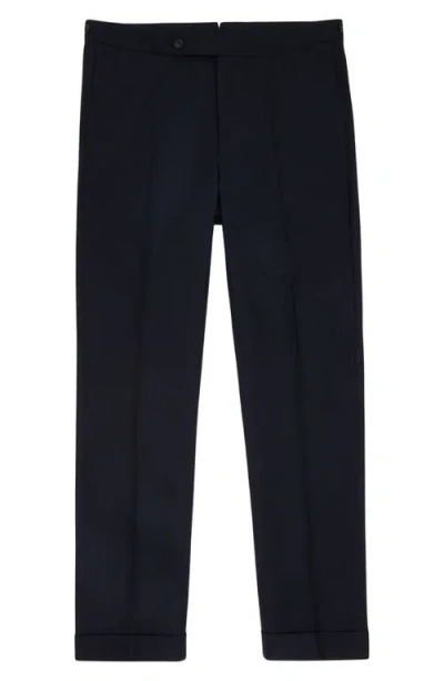 Sid Mashburn Ghost Flat Front Navy Wool Dress Pants In Navy High Twist