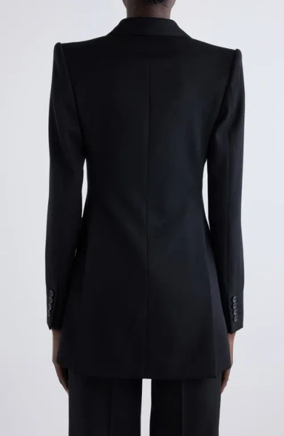 Chloé Double-breasted Wool Tailored Jacket With Patch Pockets In Black