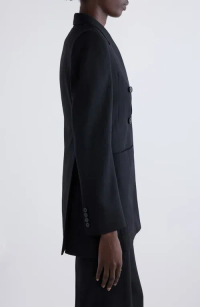 Chloé Double-breasted Wool Tailored Jacket With Patch Pockets In Black