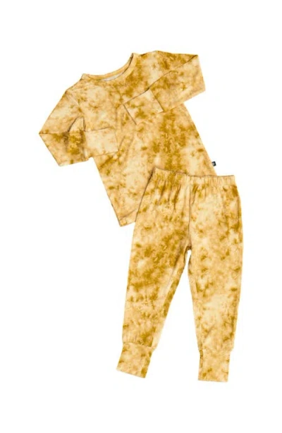 Laree + Co Tie-dye 2-piece Pajama Set In Mustard