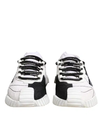 Pre-owned Dolce & Gabbana White Black Ns1 Low Top Sneakers Women's Shoes () In Black/white