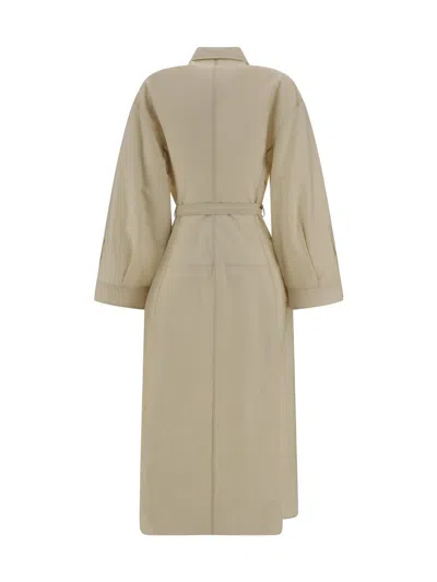 Brunello Cucinelli Women Cotton Long Dress In Beige