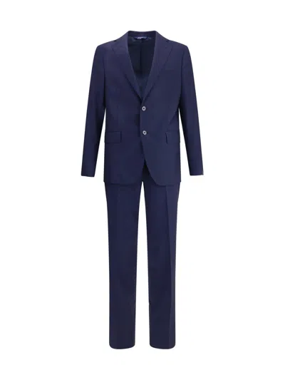 Gi Capri Virgin-wool Single-breasted Suit In Blue