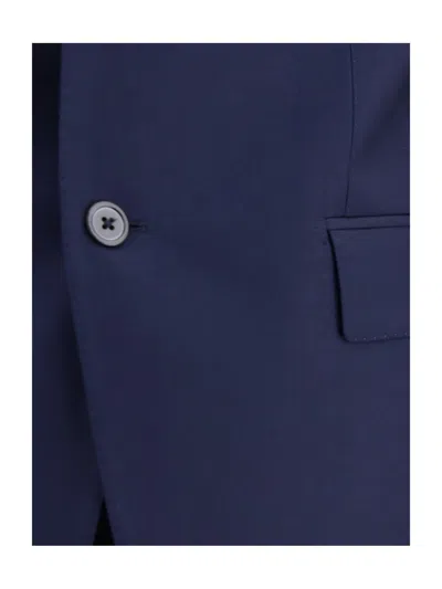 Gi Capri Virgin-wool Single-breasted Suit In Blue