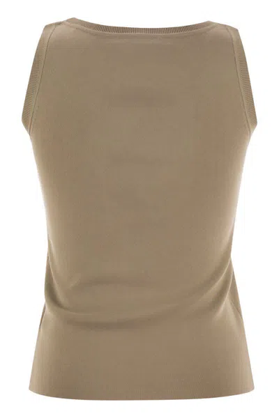 Max Mara Pentola Knitted Tank Top In Beige