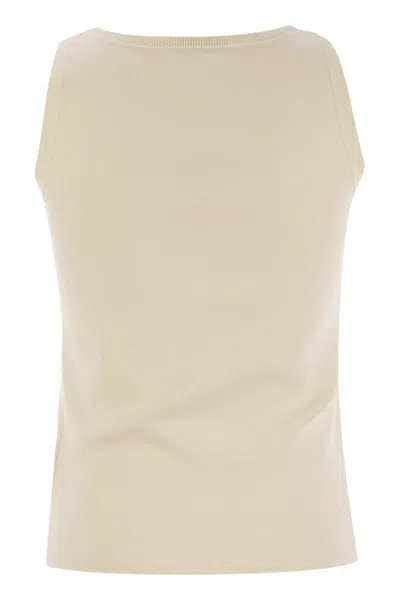 Max Mara Pentola Sleeveless Knitted Top In Beige