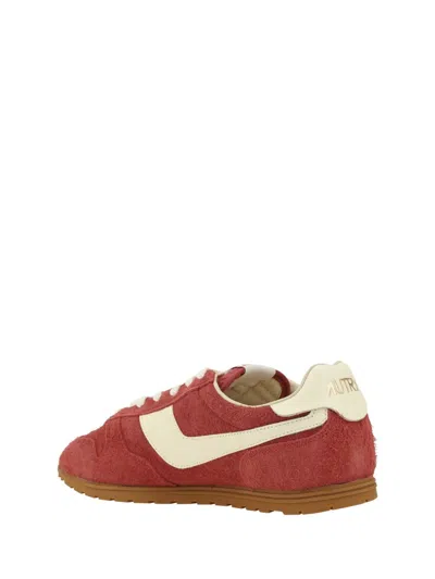 Autry Windspin Sneakers In Suede And Parrot Leather And Rutabaga In Red