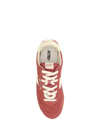 Autry Windspin Sneakers In Suede And Parrot Leather And Rutabaga In Red