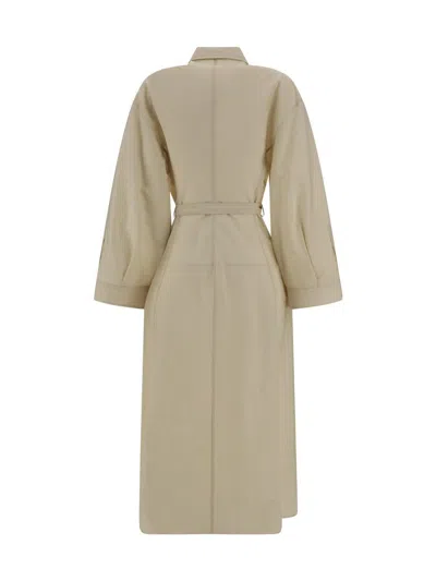 Brunello Cucinelli Women Cotton Long Dress In Beige