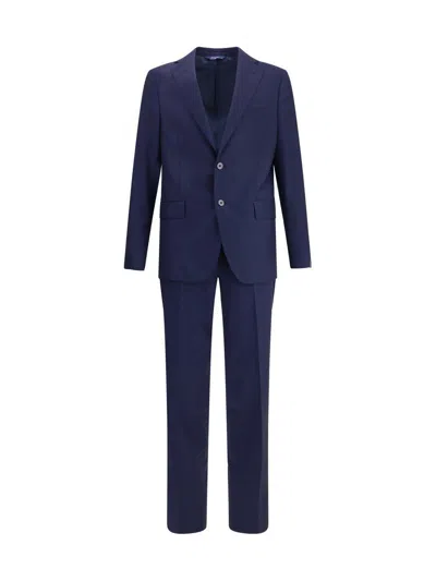 Gi Capri Virgin-wool Single-breasted Suit In Blue