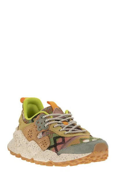 Flower Mountain Kotetsu Sneakers In Suede And Technical Fabric In Beige