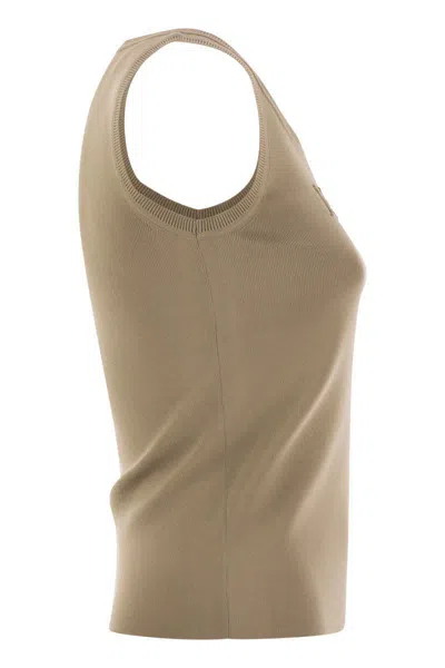 Max Mara Pentola Knitted Tank Top In Beige