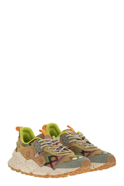 Flower Mountain Kotetsu Sneakers In Suede And Technical Fabric In Beige